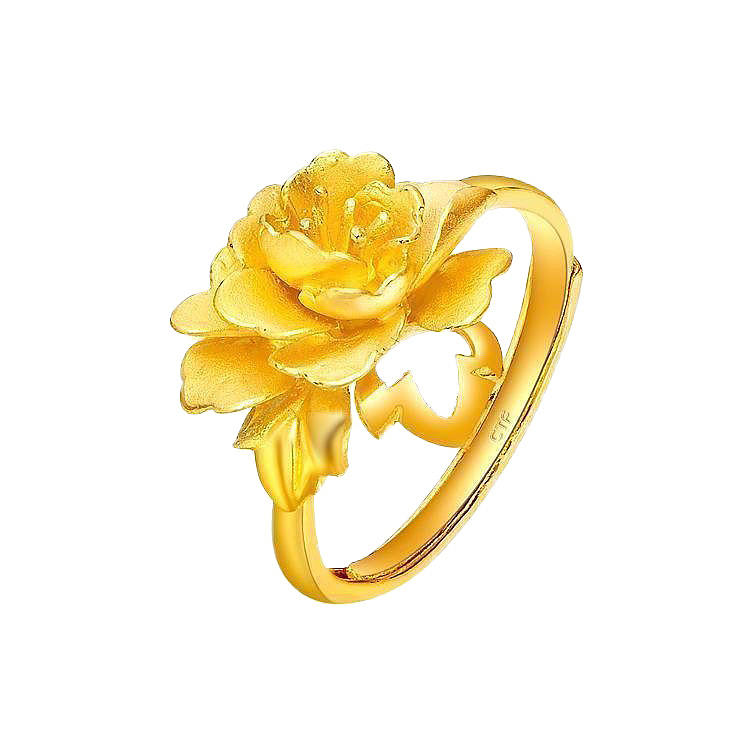 黄金牡丹花戒指：富贵与美丽的结合象征