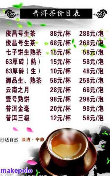 最新云南普洱茶价格一览表：恒丰源泰熟茶等多种选择