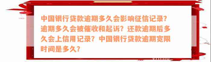 中国银行逾期后果：如何处理，多久消除，影响等全解析