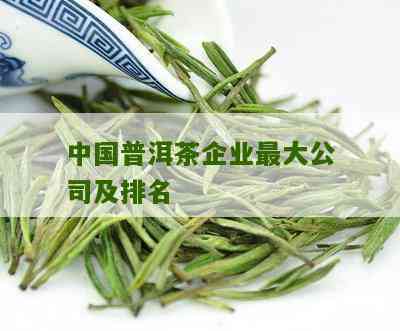 中国十大普洱茶国营企业