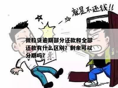 微粒贷逾期部分还款，剩余可以分期吗？如何操作？