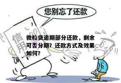 微粒贷逾期部分还款，剩余可以分期吗？如何操作？