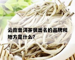 昆明的普洱茶叶有哪些：请列出昆明知名普洱茶牌子及名称