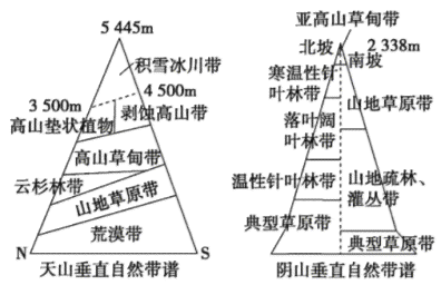 山南北坡植被差别：探讨原因与差异