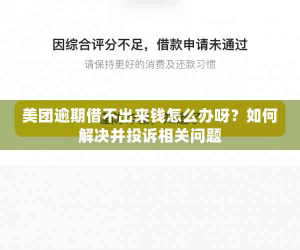 美团逾期后如何解决借款问题？是否还有其他贷款渠道可供选择？