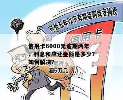 信用卡逾期6000元两年不还款，你需要支付的利息和总金额是多少？