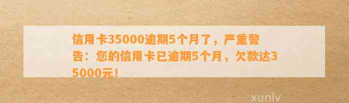 信用卡逾期5个月后果严重，35000元逾期已五个月，受影响怎么办？