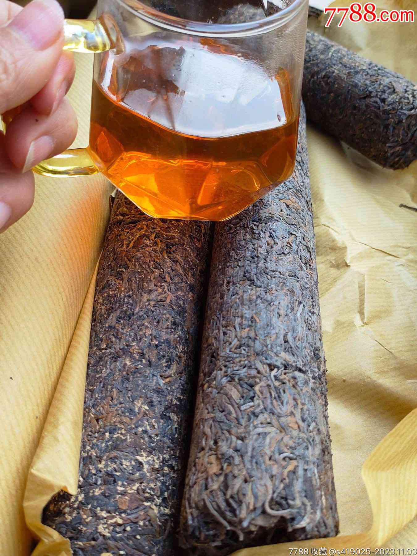 90年代竹筒茶普洱茶熟茶