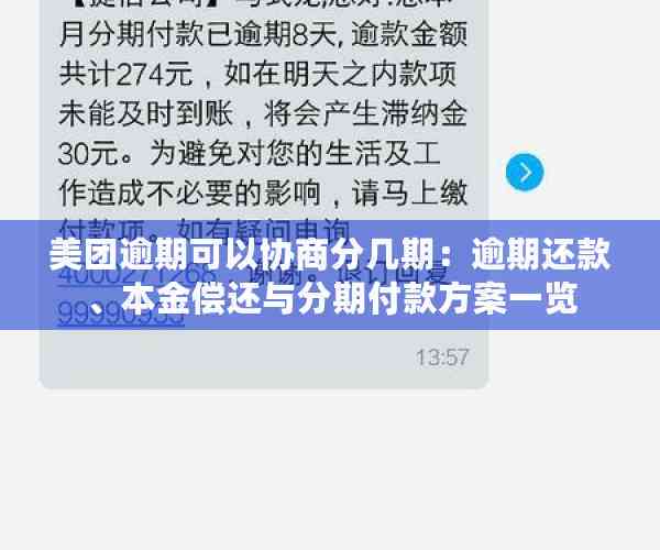 美团欠款可以协商对剩下的欠款分期吗？