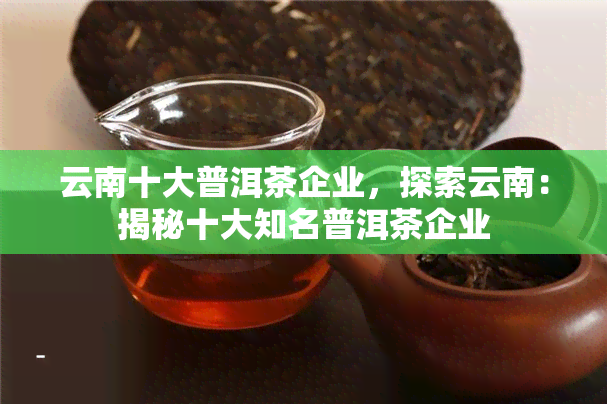 云南特色普洱茶：优质茶厂产品推荐