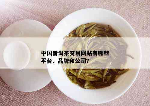 普洱茶线上交易平台有哪些