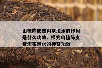 陈皮普洱茶对肝脾湿热症状的改善：科学研究与个人体验分享