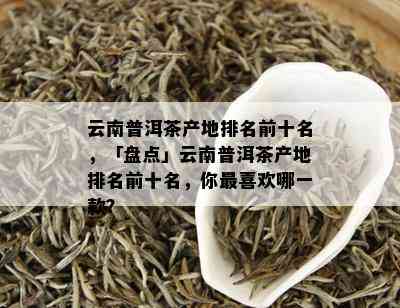 云南普洱茶十大名茶全解析：品质、产地、制作工艺与口感等一网打尽！