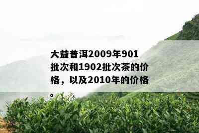 大益普洱茶101批次及301、1801和1401批次价格查询表