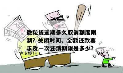 微粒贷逾期8天后，是否一次性还清全部额度？还款要求与全额相关吗？