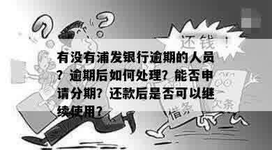 浦发银行逾期还款后还可以继续使用吗-浦发银行逾期了怎么办,还不上能申请分期吗