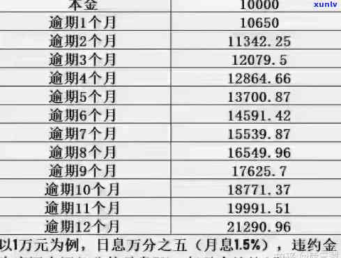 两年后逾期的信用卡欠款一万元，你需要偿还多少利息和本金？