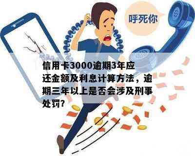 信用卡3000逾期3年：可能的行为、法律规定与协商方案