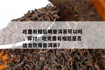 吃熟地可以喝普洱茶吗