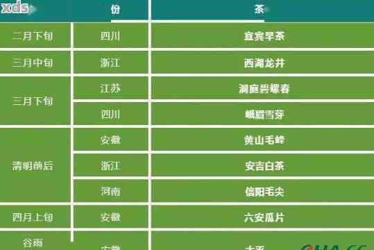 普洱茶春采摘时间表格模板：掌握普洱茶叶的采摘时序，助你选购正宗好茶。