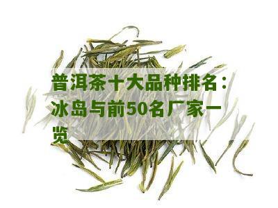 冰岛普洱茶之最：十大店家口碑与品质排名