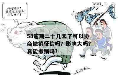 '58逾期二十几天了可以协商撤销吗：解决方法与影响解析'