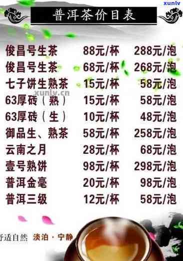 普尔茶的价格表：2022年最新价格及价格波动影响商家，消费者需谨选择