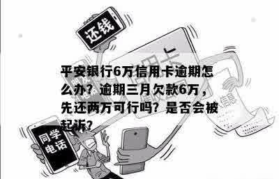 平安信用卡逾期6块钱会起诉吗？怎么办？先还两万可以吗？