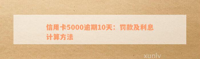 信用卡5000逾期费用怎么算：逾期利息、处理方法与每日罚款详解