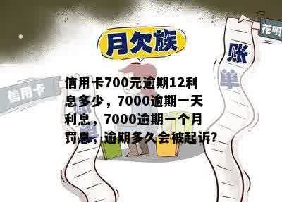 信用卡7000逾期：一个月罚息、一年处理方式、起诉时点及三年后果