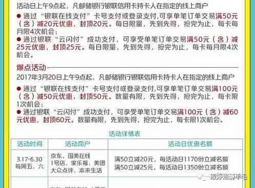 邮政信用卡3号还款日及50天免息刷卡特活动详解