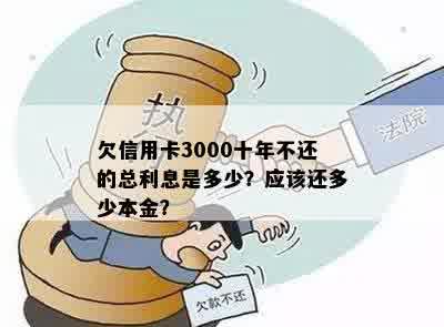 信用卡欠款3000元十年后还款总额及可能的利息计算方法