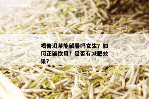 新 普洱茶凉饮在减肥方面的作用及女性饮用安全性探讨