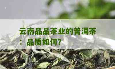 云南源普洱茶业：品质优良的普洱茶产品评价