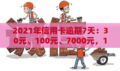 2021年信用卡逾期7天：30元、100块、7000元，逾期4天和100元各7天