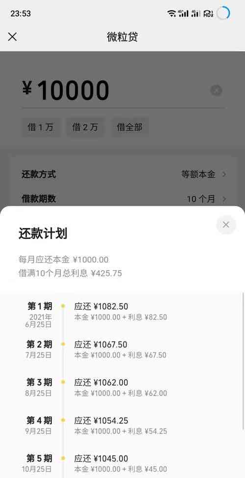 微粒贷借6万分20个月要还多少钱