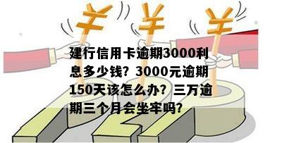 建行信用卡3000元逾期150天利息及相关后果