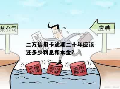 信用卡2万逾期4年一共还多少利息和本金？以及逾期2年会涨到多少？