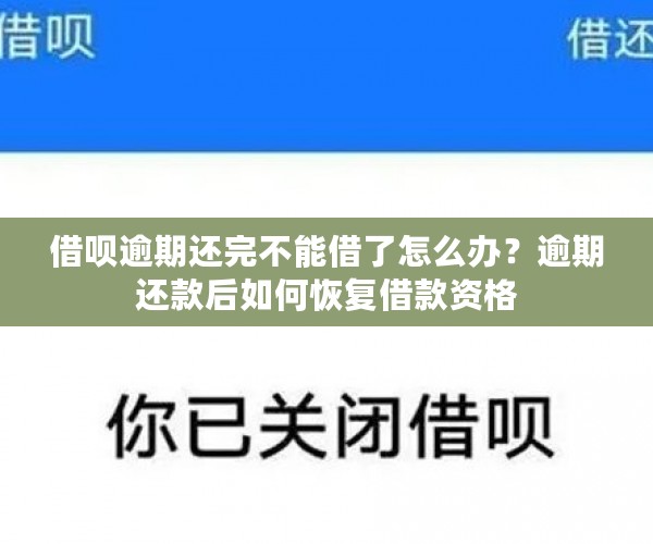 逾期还款后，借呗是否可以继续使用？如何重新获得借款资格？