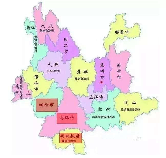 勐库产区普洱茶的产地：勐库、古林、勐海、勐腊。