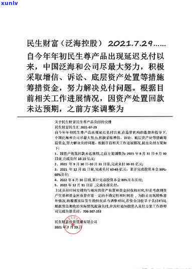 新关于泛海民生财富逾期产品兑付问题的真相揭示，投资者必看