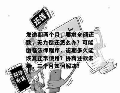 逾期两天说要走法律程序怎么办？还清后额度是否恢复？