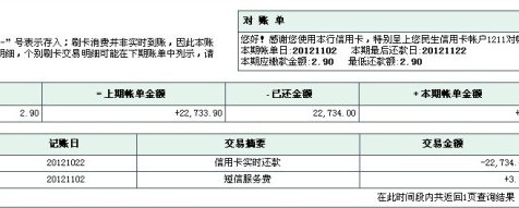 民生信用卡还款单怎么看