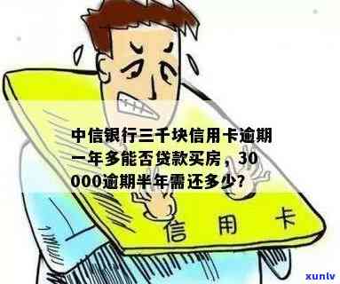 中信银行逾期三千块钱半年处理方式，是否影响一年后购买房子贷款？