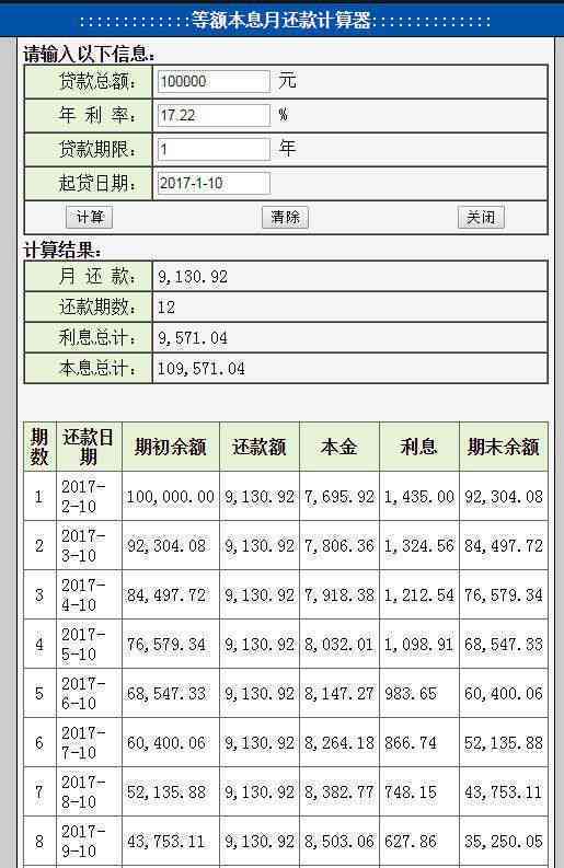 先息后本贷款10万元一年的利息计算方法和实际收益解析