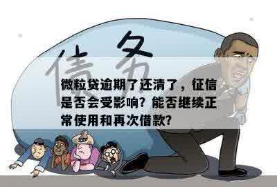 微粒贷逾期几天还清后，能否再次借款？会影响吗？