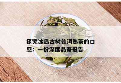 冰岛古树茶与普洱熟茶：一场独特的茶叶之旅解析，品尝与品鉴全攻略