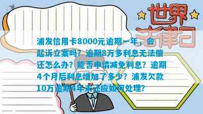 浦发信用卡8000元逾期一年,会起诉立案吗-浦发信用卡8000元逾期一年,会起诉立案吗