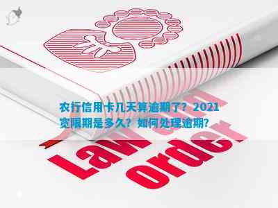 农行信用卡几天算逾期了？2021年农行信用卡宽限期几天？办理流程是怎样的？