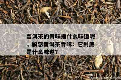 普洱茶属于青茶里吗为什么